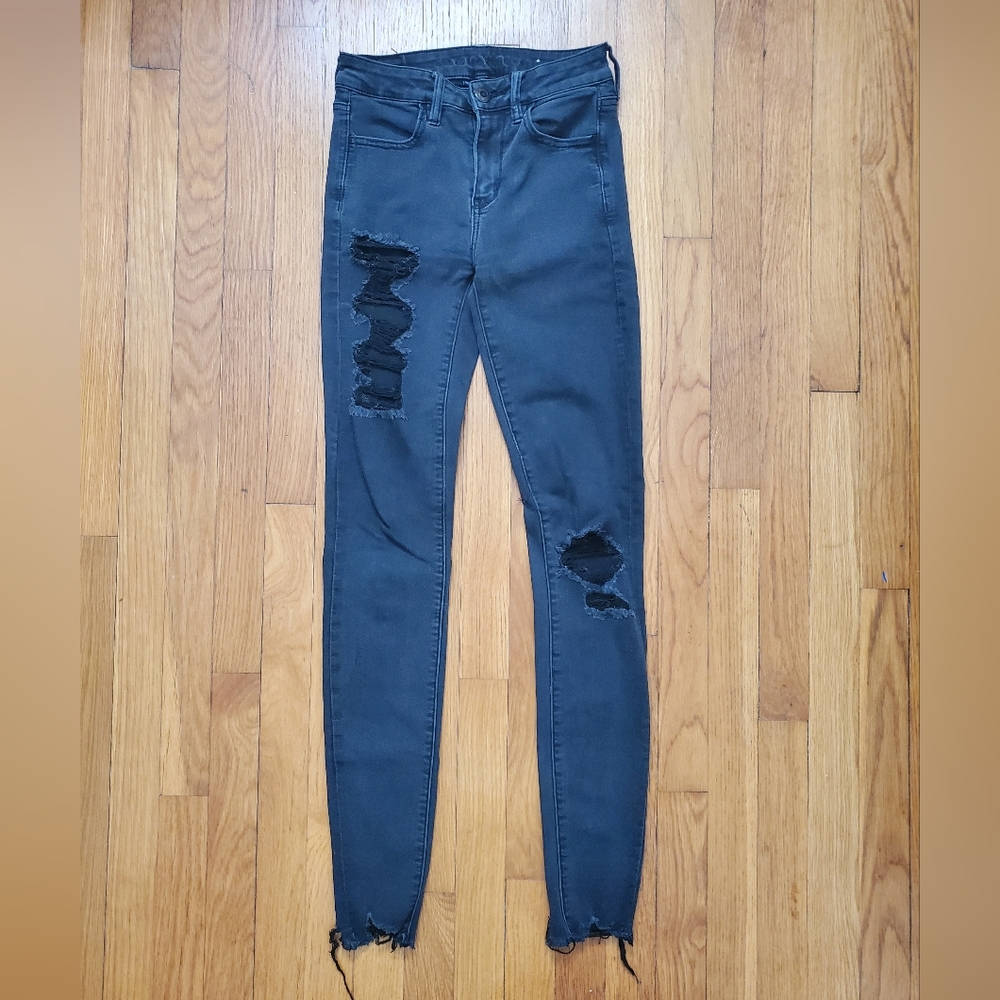 American eagle ripped jeggings 2 x-long